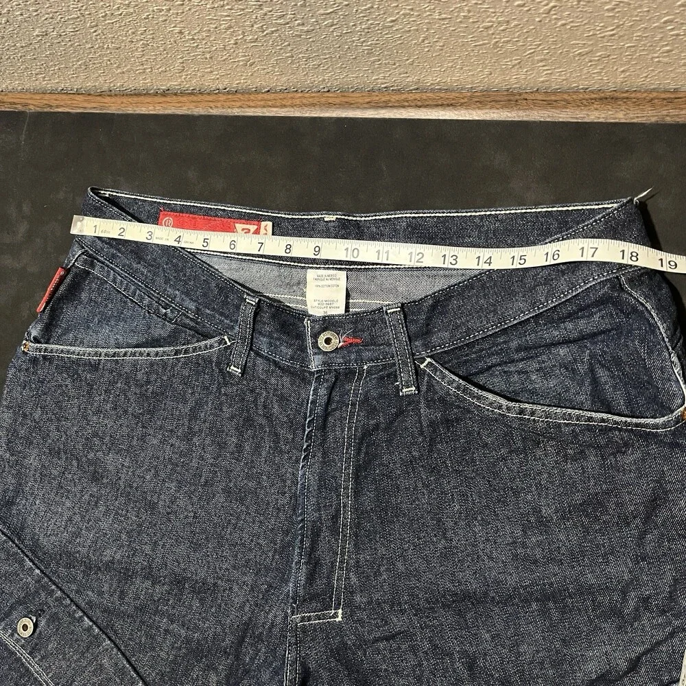 Guess Denim Shorts Skater Men 36 Vintage Baggy JNCO Cargo Pockets Wide Leg 90s